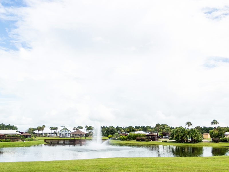 Center piece lake fully stocked for 'catch & release' fishing. Expansive lake views seen from throughout the resort. A gazebo with walking path showcased in the center allows access to our east and west peninsulas